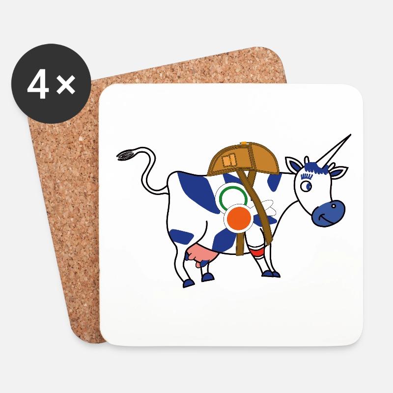 BAVARIAN UNICORN Zugführer Ausbildung - Untersetzer (4er-Set) - Weiß