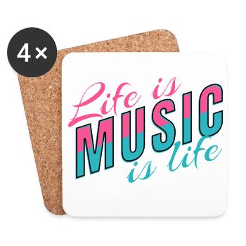 Life Is Music est une déclaration de vie pour les musiciens - Dessous de verre (lot de 4) - blanc - Devant