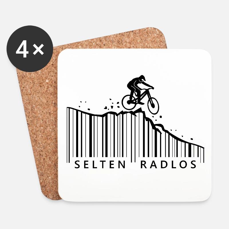 selten radlos barcode downhill mountainbike - Untersetzer (4er-Set) - Weiß