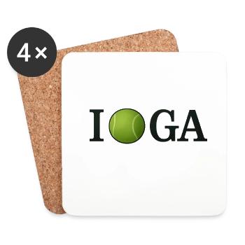 Tennis Ball I love IGA - Coasters (set of 4) - white - Front