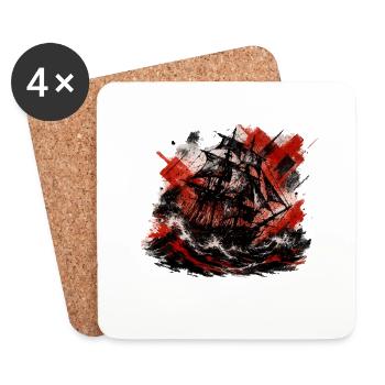 Ship - Coasters (set of 4) - white - Front