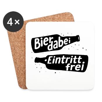 bier dabei eintritt frei - Untersetzer (4er-Set) - Weiß - Vorne
