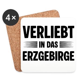 Verliebt Erzgebirge - Untersetzer (4er-Set) - Weiß - Vorne