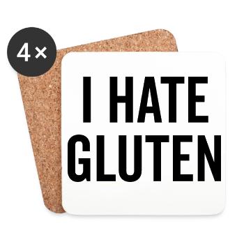 Ich hasse Gluten - Untersetzer (4er-Set) - Weiß - Vorne