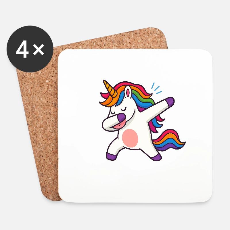 ✨ The Dabbing Unicorn – Where Magic Meets Swag! ✨ - Untersetzer (4er-Set) - Weiß