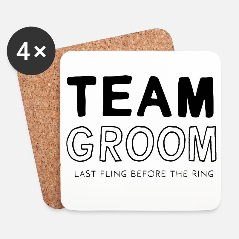 Team Groom - Untersetzer (4er-Set) - Weiß