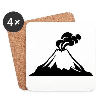 Volcan - Dessous de verre (lot de 4) - blanc - Devant