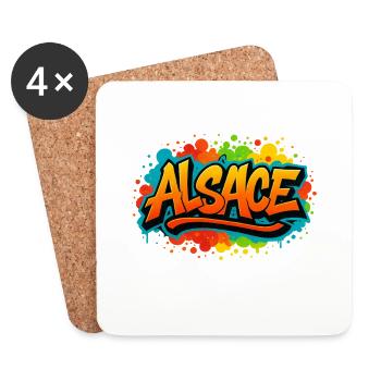 Magical Alsace Graffiti Design T-shirt - Coasters (set of 4) - white - Front