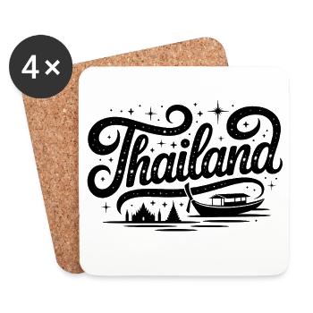 Thailand - Souvenir-Design - Untersetzer (4er-Set) - Weiß - Vorne