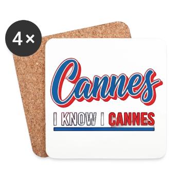 T-shirt coloré CANNES - Dessous de verre (lot de 4) - blanc - Devant