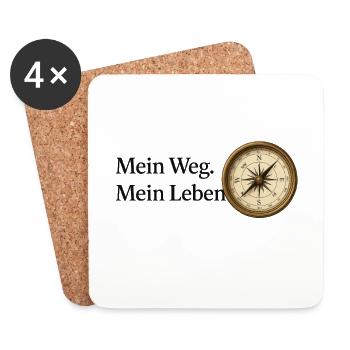 Mein_Weg_Mein_Leben - Untersetzer (4er-Set) - Weiß - Vorne