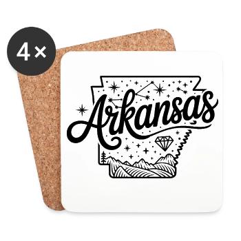 Arkansas - Souvenir USA State Design - Dessous de verre (lot de 4) - blanc - Devant