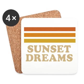 Rêves de coucher de soleil - Dessous de verre (lot de 4) - blanc - Devant