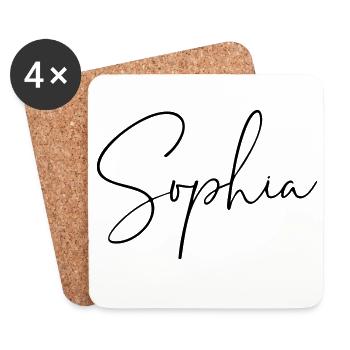 Sophia / Handwriting Design - Coasters (set of 4) - white - Front