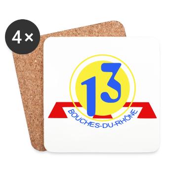 Logo 13 Bouches-du-Rhône - Untersetzer (4er-Set) - Weiß - Vorne