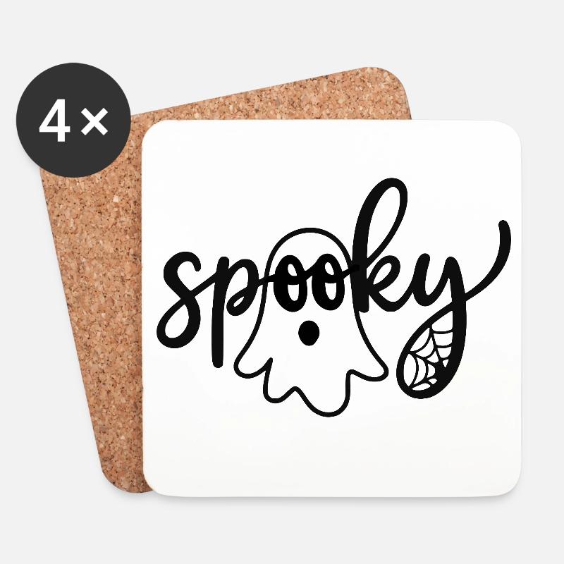 Spooky Ghost – Lustiger Halloween Geist  - Untersetzer (4er-Set) - Weiß