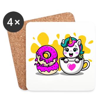 UNICORN_TIME - Dessous de verre (lot de 4) - blanc - Devant