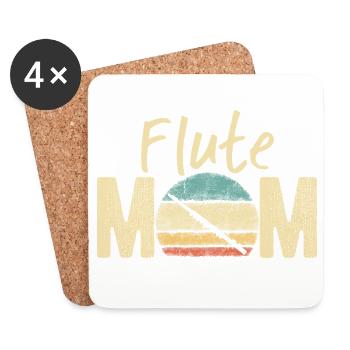 Flûte Mom Rétro Vintage Marching Band Design - Dessous de verre (lot de 4) - blanc - Devant