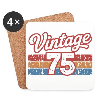 Vintage 75 Design Rétro Années 70 - Dessous de verre (lot de 4) - blanc - Devant