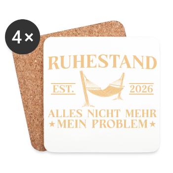 Ruhestand 2026 Arbeitskollege Angehender Rentner - Untersetzer (4er-Set) - Weiß - Vorne