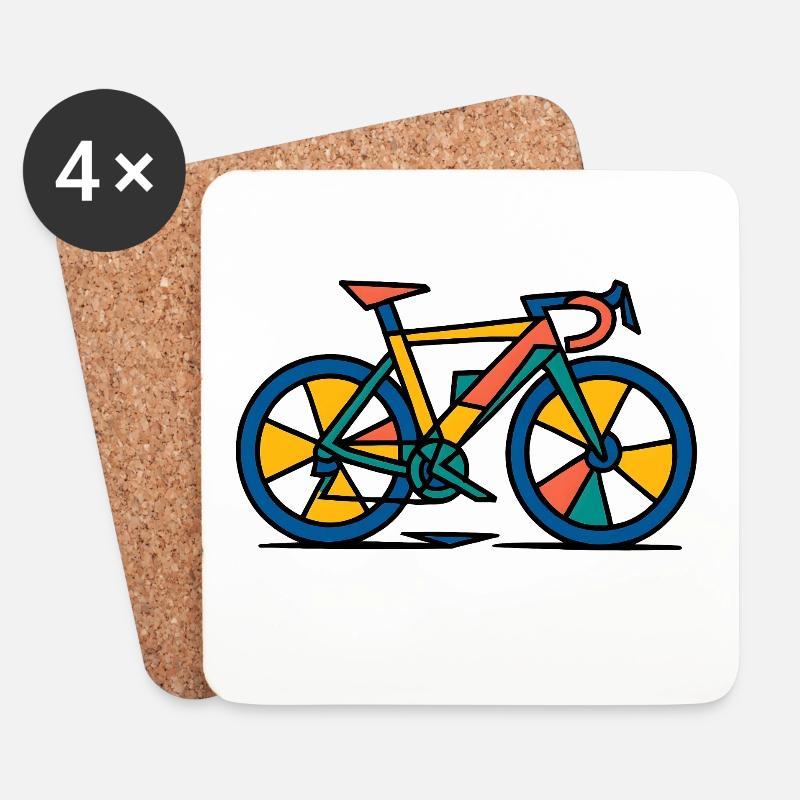 Lebendiges abstraktes Fahrrad - Untersetzer (4er-Set) - Weiß
