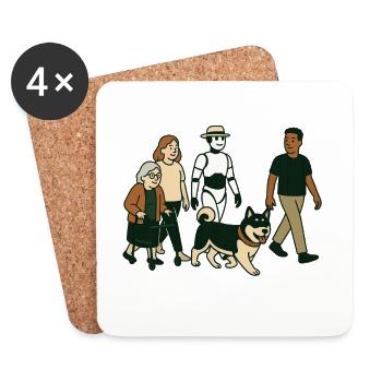 Mamie Karin en famille - Dessous de verre (lot de 4) - blanc - Devant