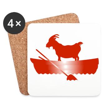G.O.A.T. Goat in the boat - Coasters (set of 4) - white - Front