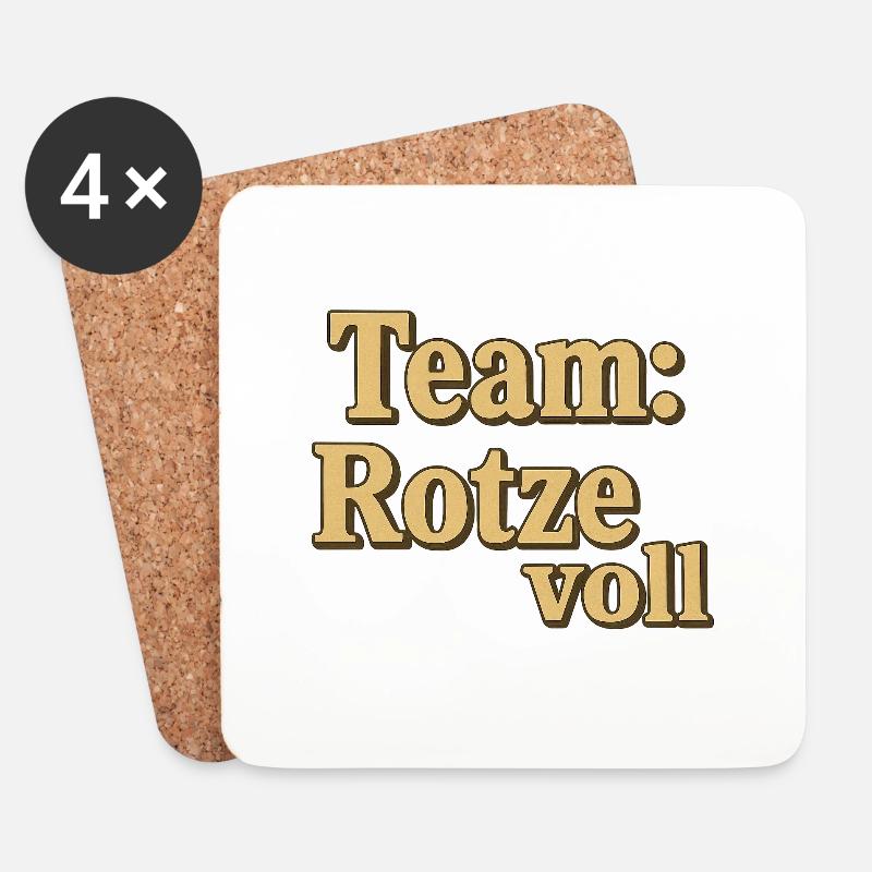 Team Rotze Voll Schriftzug - Untersetzer (4er-Set) - Weiß