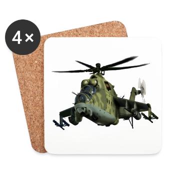 Kampfflugzeug Tarnmuster Helikopter - Untersetzer (4er-Set) - Weiß - Vorne