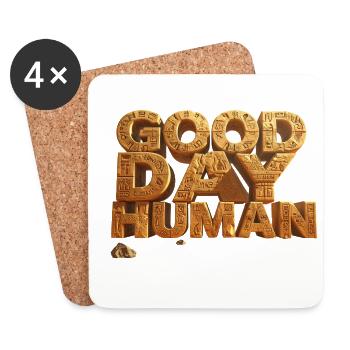Good day, Human – Alien Humor in Hieroglyphen - Untersetzer (4er-Set) - Weiß - Vorne