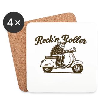 Rockn Roller - Dessous de verre (lot de 4) - blanc - Devant