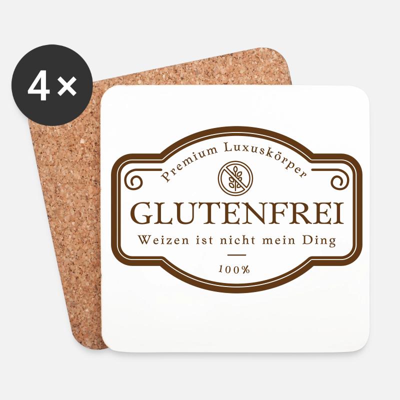 Weizen Ist Nicht Mein Ding Glutenfrei Badge - Untersetzer (4er-Set) - Weiß