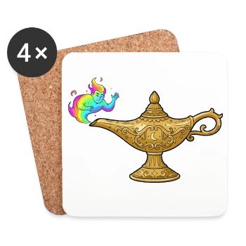 Spirit from the Miracle Lamp - Coasters (set of 4) - white - Front