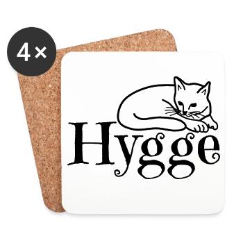 Hygge with cat - Coasters (set of 4) - white - Front