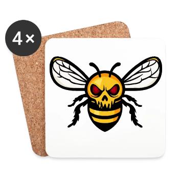 Abeille Halloween Zombie - Dessous de verre (lot de 4) - blanc - Devant