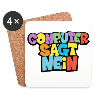 Colorful Computer Says No Graphic - Coasters (set of 4) - white - Front