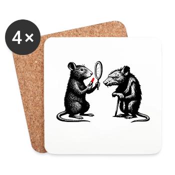 Rat Noir Mirror Duel - Coasters (set of 4) - white - Front