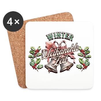 Winter Weihnachtszeit - Untersetzer (4er-Set) - Weiß - Vorne