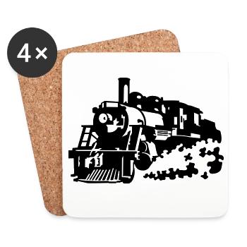 steam locomotive - Coasters (set of 4) - white - Front