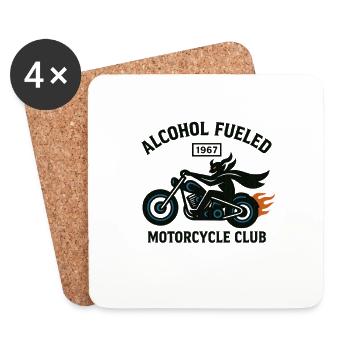 Club de motards alimenté à l’alcool 1967 - Dessous de verre (lot de 4) - blanc - Devant