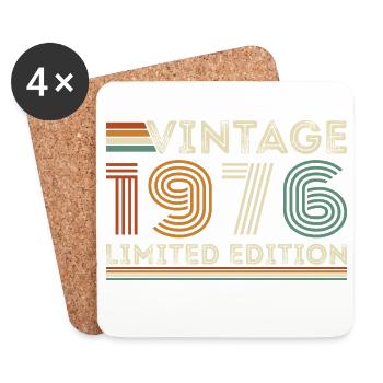 1976 Vintage Retro Geburtstagsgeschenk - Untersetzer (4er-Set) - Weiß - Vorne