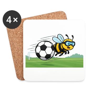 Soccer Bee Fly - Coasters (set of 4) - white - Front