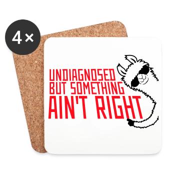Undiagnosed But Something Ain't Right Lama Glasses - Coasters (set of 4) - white - Front