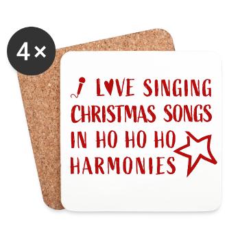 I love singing Christmas Songs in Hohoho Harmonies - Coasters (set of 4) - white - Front
