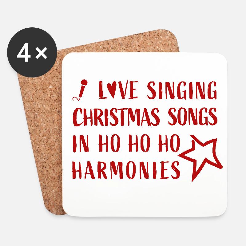 I love singing Christmas Songs in Hohoho Harmonies - Untersetzer (4er-Set) - Weiß
