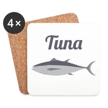 Nautic Design Tuna Silhouette Ocean Print Fishing - Coasters (set of 4) - white - Front