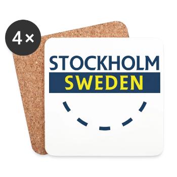 Stockholm Sweden Bold Text - Coasters (set of 4) - white - Front