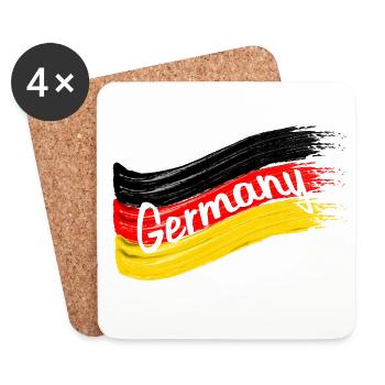 Deutsche Fahne - Untersetzer (4er-Set) - Weiß - Vorne
