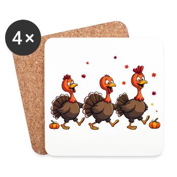 Bébé dinde de Thanksgiving - Dessous de verre (lot de 4) - blanc - Devant