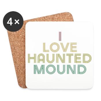 I Love Haunted Mound BF Shirt Distressed Retro - Coasters (set of 4) - white - Front